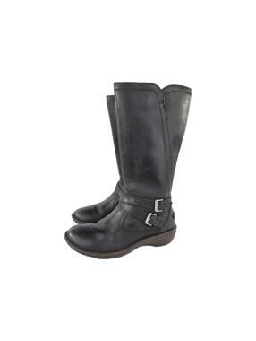 UGG Rosen Tall Women's Winter Boots Size 7 US Black Leather Buckle Riding Boot